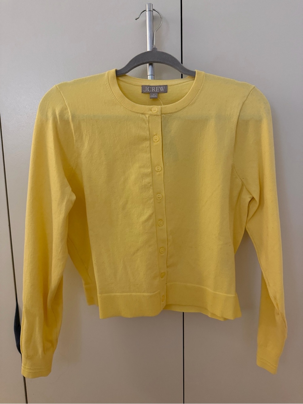 J. Crew Bright Yellow Button-Up Crewneck Cardigan